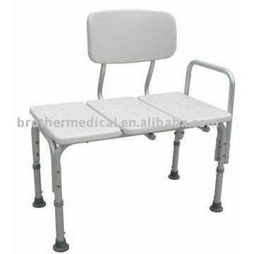Bathroom Safety Aluminum Transfer Bench Molded Seat Adjustable Height